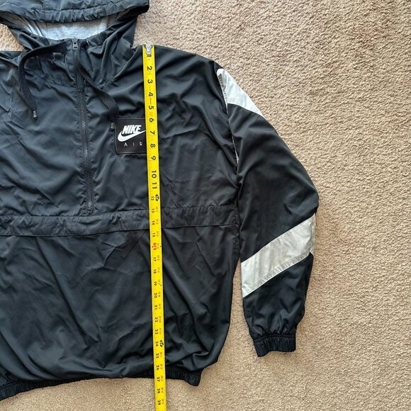 Nike Air Windbreaker Mens Small Half Zip Black Cotton Lined High Neck - Picture 8 of 13